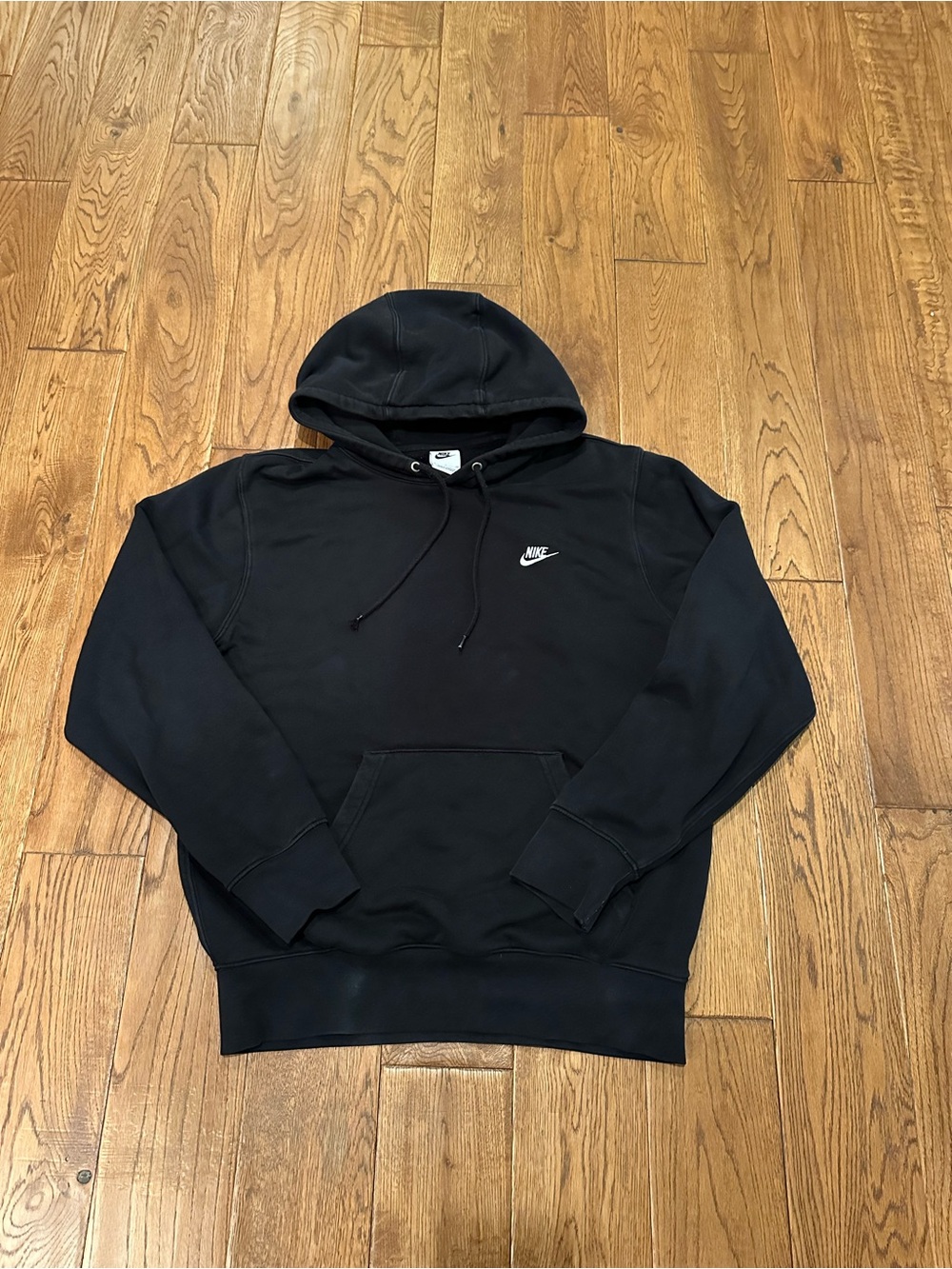 Nike Black Men's Hoodie with White Swoosh